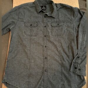 Prana XL Button Down Gray Shirt